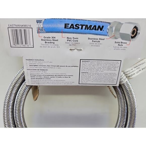 Eastman • 5' Ice Maker Connector Hose • 1/4" Inlet (0247027, PN: 98516) [D5] - Picture 8 of 12